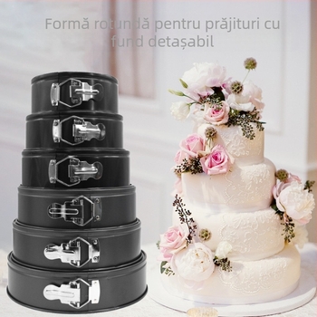 Mucegai rotund antiaderent cu cataramă, fund viu, cataramă de blocare, mucegai pentru tort, mousse, fagure de miere, explozie, tavă de copt din oțel carbon, instrument de copt