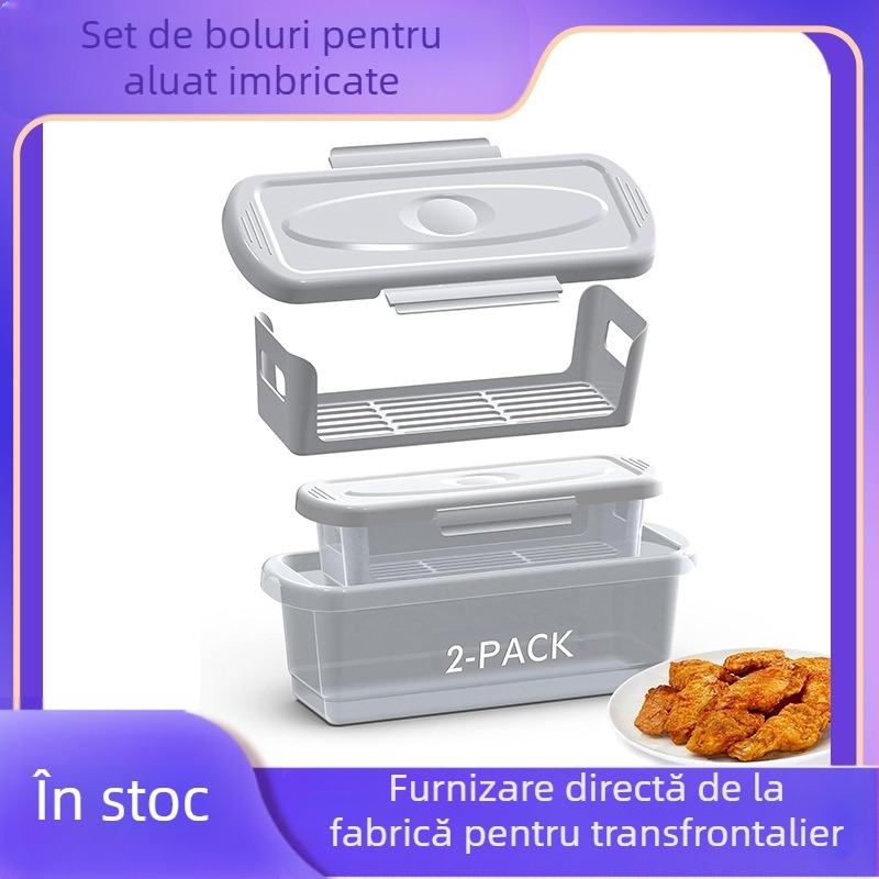 Bol de amestecare cu inele de ceapă, combinat cu produse noi transfrontaliere, poate fi pui prăjit, pește prăjit, cu capac și tavă pentru pâine.