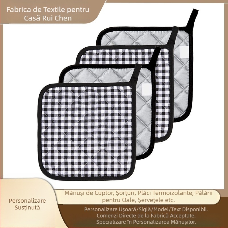 Mănuși de cuptor cu microunde rezistente la temperaturi ridicate, în carouri Amazon, mănuși de bucătărie, en-gros