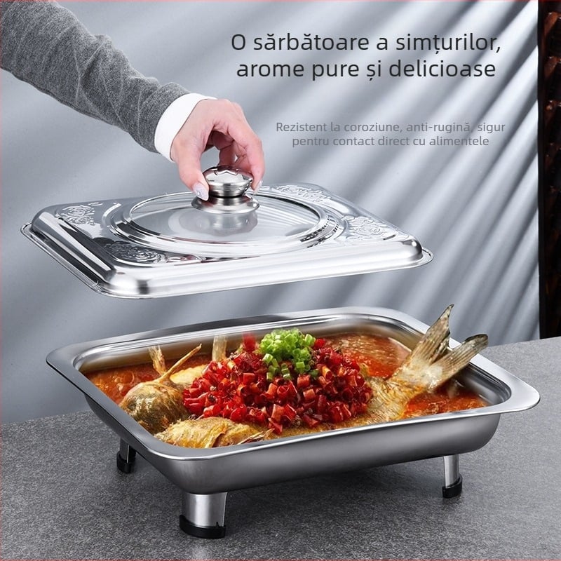 Aragaz cu patru picioare din oțel inoxidabil, bufet, aragaz pătrat, aragaz pentru pește la grătar, sticlă vizuală, detașabilă direct din fabrică, picioare combinate