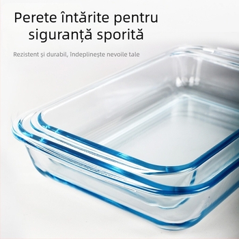 Mucegai dreptunghiular pentru pâine prăjită, tort cu brânză ușoară, tort cu iaurt, tavă de copt din sticlă rezistentă la căldură