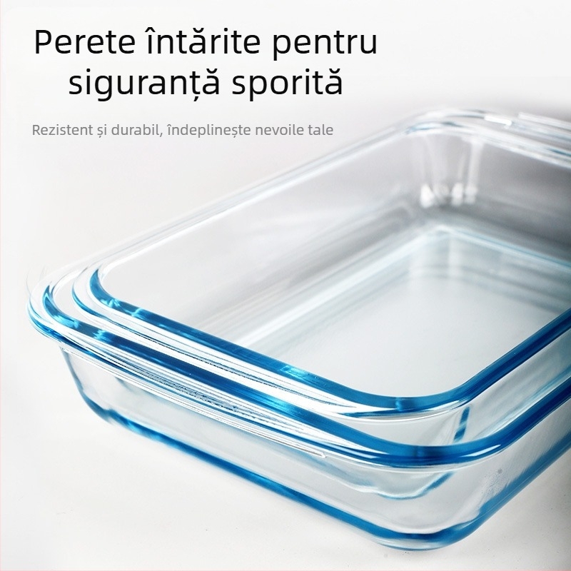 Mucegai dreptunghiular pentru pâine prăjită, tort cu brânză ușoară, tort cu iaurt, tavă de copt din sticlă rezistentă la căldură