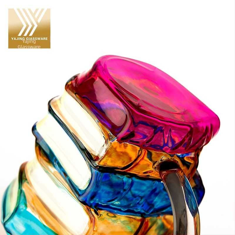 Cană de cafea transfrontalieră nouă, de vânzare la cald, din sticlă borosilicată de înaltă calitate, cană de carte stivuită pictată manual