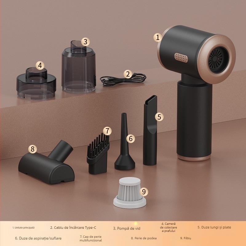 Aspirator wireless nou pentru casă și mașină, cu dublă utilizare, ușor și convenabil, design wireless, aspirare și suflare de lungă durată, aspirator cu dublă utilizare