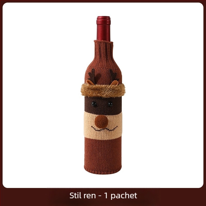 Set de sticle de vin transfrontaliere pentru ziua de Anul Nou, șampanie, vin roșu, set creativ de vin, masă de hotel, restaurant, decorațiuni de sărbători