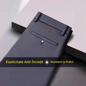 Bărbați de vară, subțiri, slim fit, elastice, formale, casual, business, drapat, fără riduri, plus-size, pantaloni cu picior drept