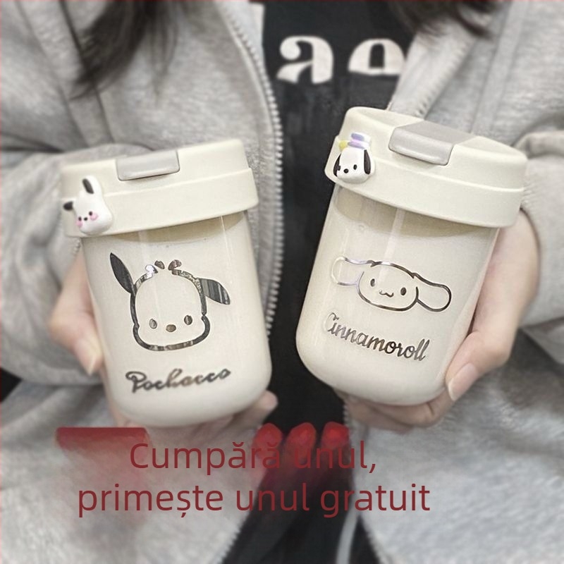 [Cumpără una, primești una gratis] Cupe casual cu capac, mini cu aspect elegant, drăguțe, compacte, portabile, pentru cupluri