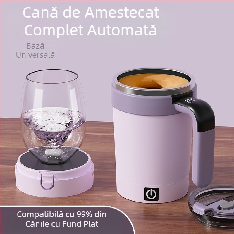 Noua ceașcă automată Wenxian de amestecare Milkshake ceașcă de cafea lapte praf ceașcă detașabilă bază magnetică se potrivește cu fund plat ceașcă