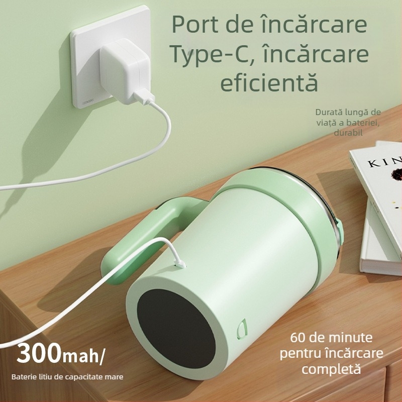 Noua ceașcă automată Wenxian de amestecare Milkshake ceașcă de cafea lapte praf ceașcă detașabilă bază magnetică se potrivește cu fund plat ceașcă