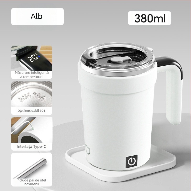 Noua ceașcă automată Wenxian de amestecare Milkshake ceașcă de cafea lapte praf ceașcă detașabilă bază magnetică se potrivește cu fund plat ceașcă