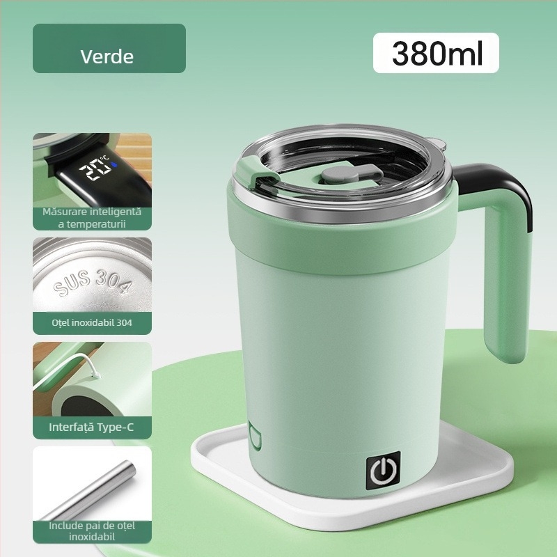 Noua ceașcă automată Wenxian de amestecare Milkshake ceașcă de cafea lapte praf ceașcă detașabilă bază magnetică se potrivește cu fund plat ceașcă