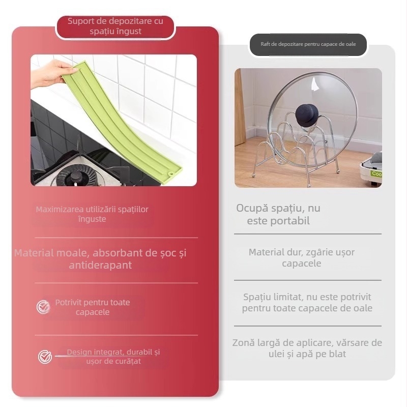 Bucătărie silicon capac oală covoraș îngust margine antiderapantă covoraș de plasare de uz casnic covoraș de aragaz rezistent la temperaturi ridicate izolație covoraș de depozitare covoraș de depozitare
