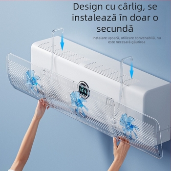 Parbriz de aer condiționat fără perforare agățat deflector de aer anti-suflu direct de uz casnic montat pe perete, deflector de evacuare a aerului condiționat, en-gros