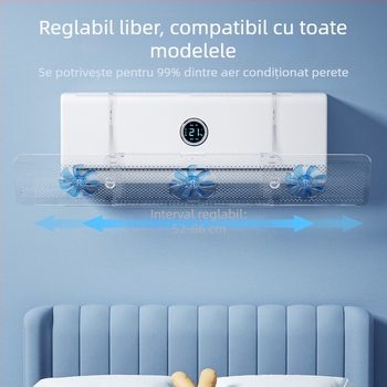 Parbriz de aer condiționat fără perforare agățat deflector de aer anti-suflu direct de uz casnic montat pe perete, deflector de evacuare a aerului condiționat, en-gros