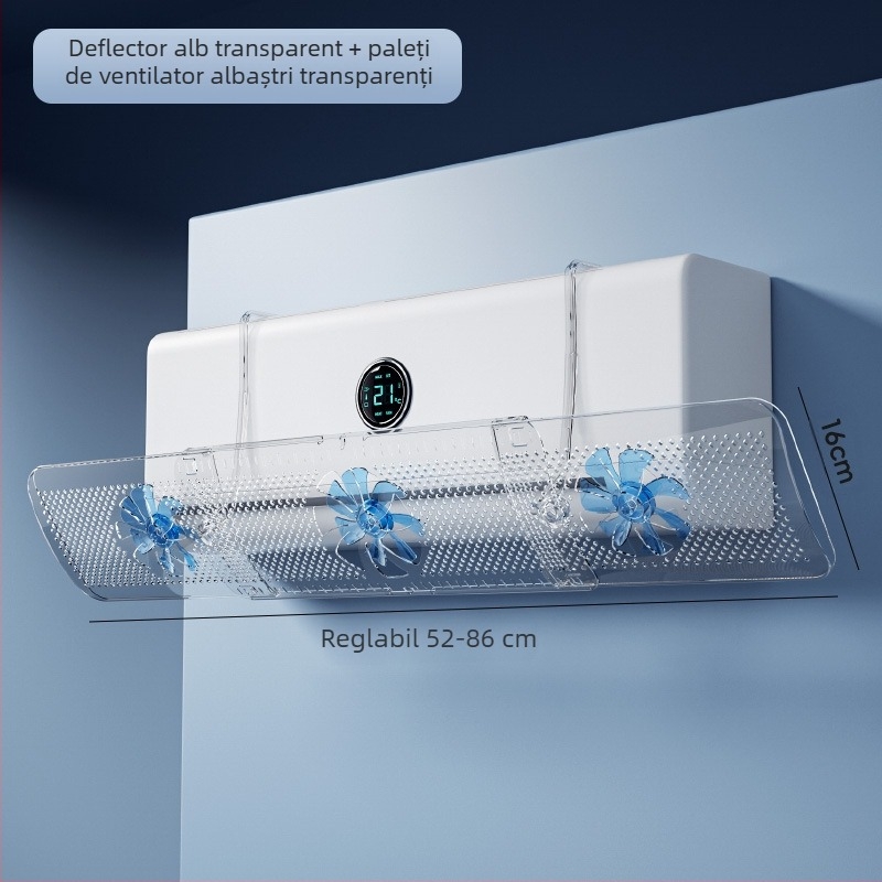 Parbriz de aer condiționat fără perforare agățat deflector de aer anti-suflu direct de uz casnic montat pe perete, deflector de evacuare a aerului condiționat, en-gros