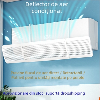 Parbriz pentru aer condiționat, anti-suflare directă, deflector de evacuare a aerului pentru aer condiționat fără instalare, deflector de vânt, deflector universal montat pe perete, en-gros