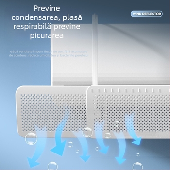 Parbriz pentru aer condiționat, anti-suflare directă, deflector de evacuare a aerului pentru aer condiționat fără instalare, deflector de vânt, deflector universal montat pe perete, en-gros