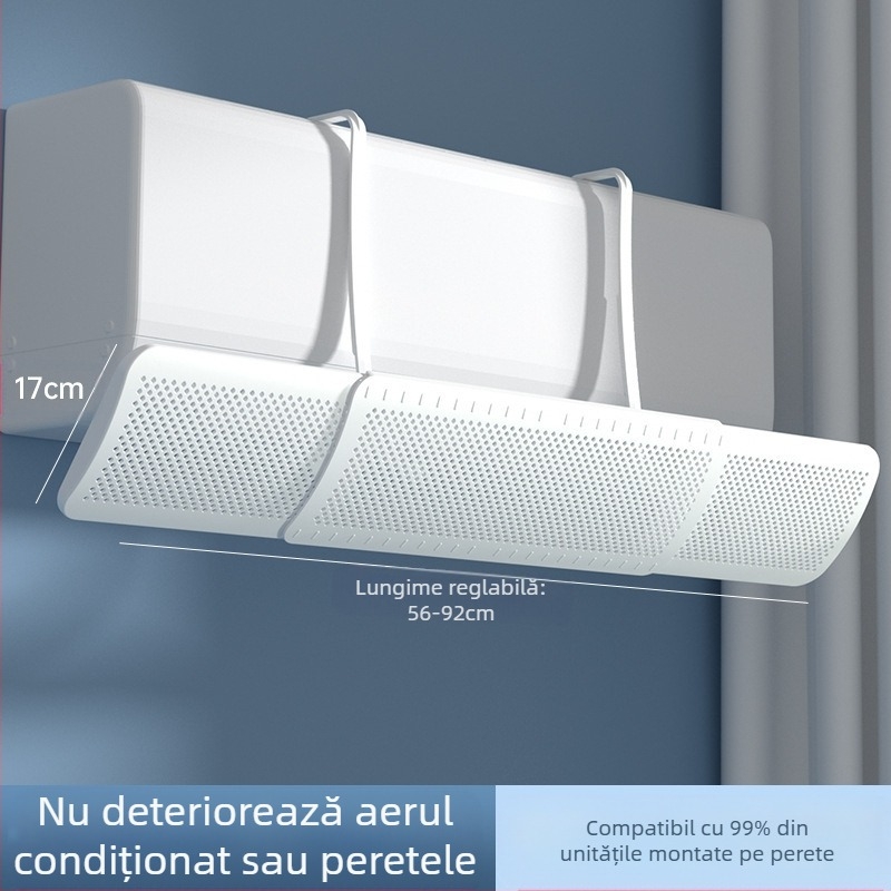 Parbriz pentru aer condiționat, anti-suflare directă, deflector de evacuare a aerului pentru aer condiționat fără instalare, deflector de vânt, deflector universal montat pe perete, en-gros