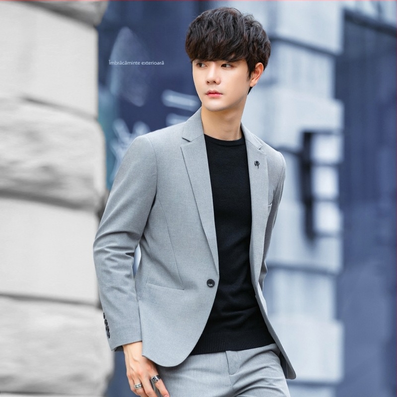 313 Danxi Costum casual de înaltă calitate pentru bărbați, jachetă drapată slim, stil coreean, top, costum nou pentru bărbați