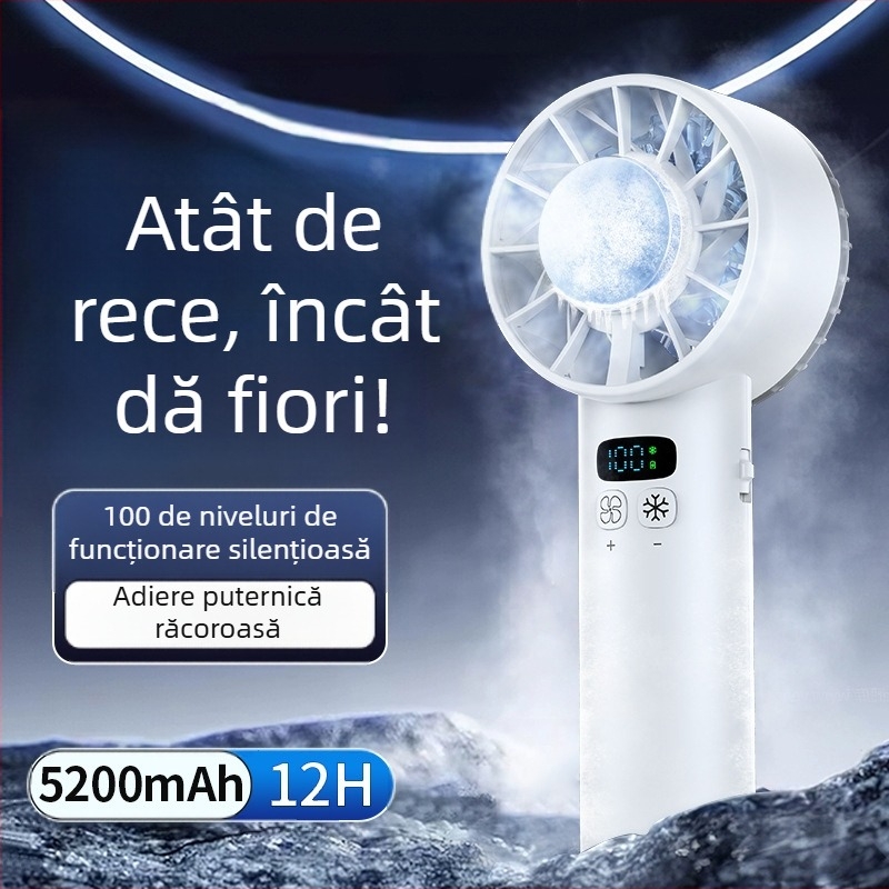 2025 nou ventilator portabil de refrigerare Ice Mute cu 100 de viteze, ventilator de mare viteză, mini ventilator portabil USB