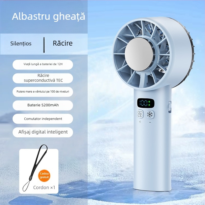 2025 nou ventilator portabil de refrigerare Ice Mute cu 100 de viteze, ventilator de mare viteză, mini ventilator portabil USB