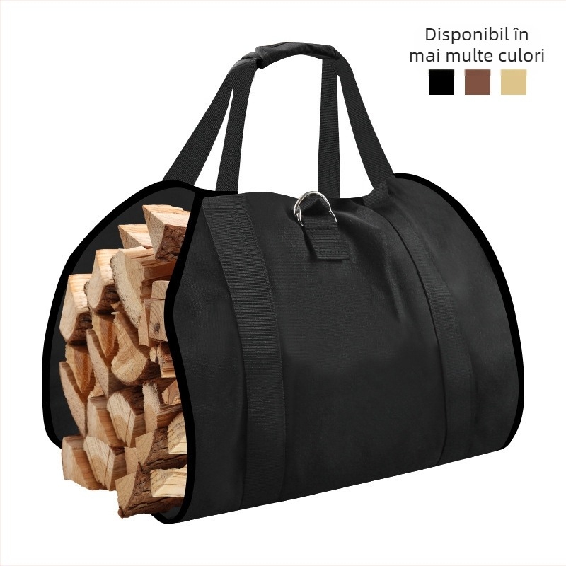 Geantă de depozitare pentru lemne de foc în aer liber, capacitate mare transfrontalieră, geantă de mână pentru lemne de foc, portabilă, geantă multifuncțională pentru exploatare forestieră