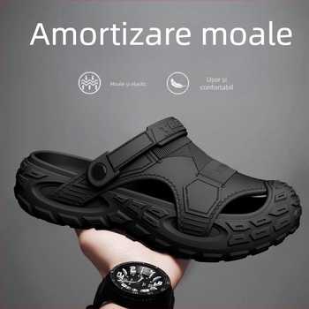 Sandale bărbați de vară, îmbrăcăminte exterioară, antiderapantă, cu vârf moale, cu jumătate de picior, papuci de sport pentru condus în aer liber, saboți de plajă, mărime mare 47