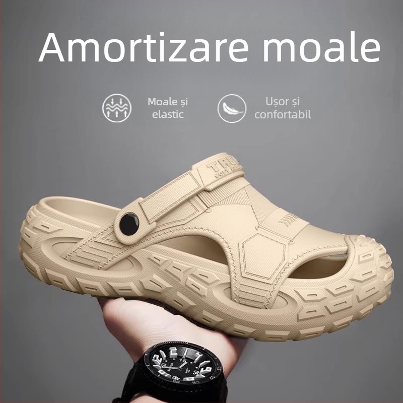 Sandale bărbați de vară, îmbrăcăminte exterioară, antiderapantă, cu vârf moale, cu jumătate de picior, papuci de sport pentru condus în aer liber, saboți de plajă, mărime mare 47