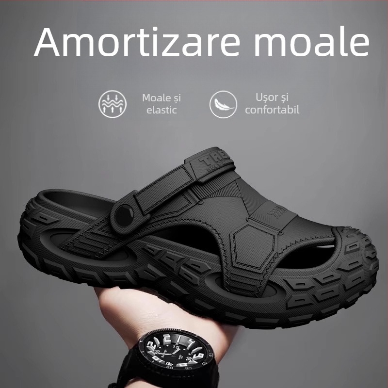 Sandale bărbați de vară, îmbrăcăminte exterioară, antiderapantă, cu vârf moale, cu jumătate de picior, papuci de sport pentru condus în aer liber, saboți de plajă, mărime mare 47