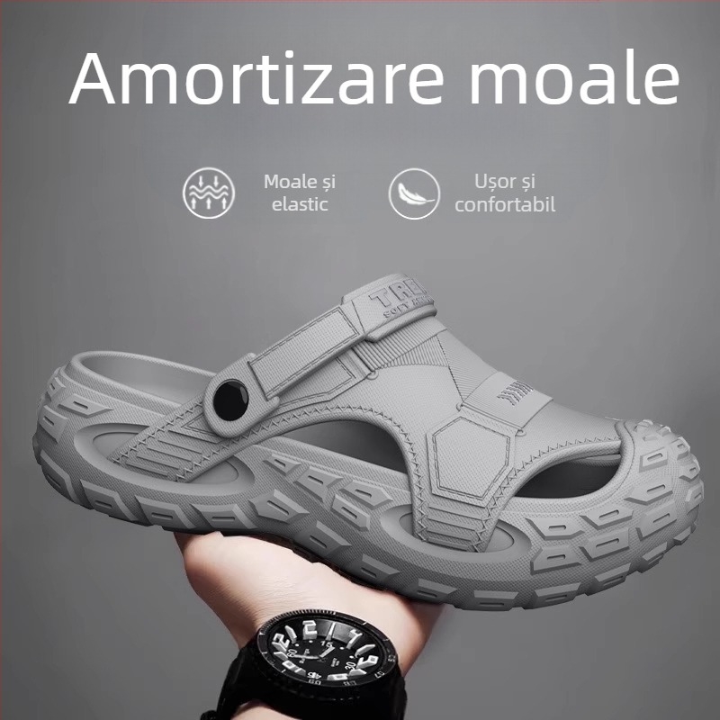 Sandale bărbați de vară, îmbrăcăminte exterioară, antiderapantă, cu vârf moale, cu jumătate de picior, papuci de sport pentru condus în aer liber, saboți de plajă, mărime mare 47
