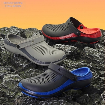 Saboți respirabili la modă pentru bărbați, din material Eva, antiderapanți, rezistenți, cu găuri transversale