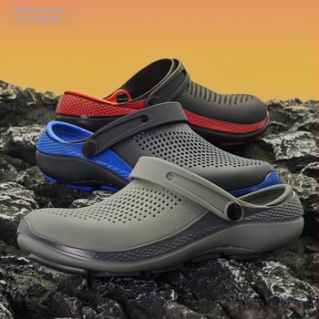 Saboți respirabili la modă pentru bărbați, din material Eva, antiderapanți, rezistenți, cu găuri transversale