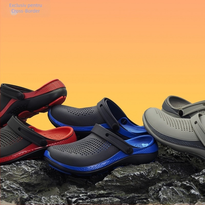 Saboți respirabili la modă pentru bărbați, din material Eva, antiderapanți, rezistenți, cu găuri transversale