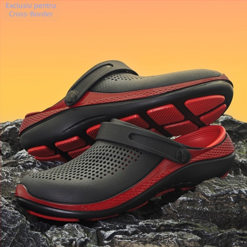 Saboți respirabili la modă pentru bărbați, din material Eva, antiderapanți, rezistenți, cu găuri transversale