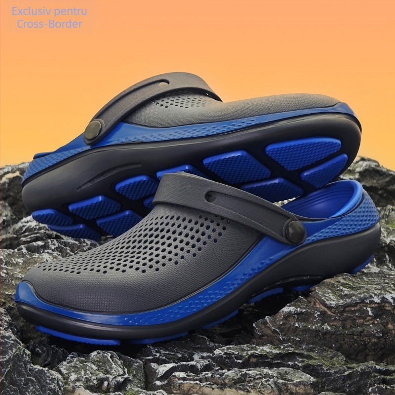 Saboți respirabili la modă pentru bărbați, din material Eva, antiderapanți, rezistenți, cu găuri transversale