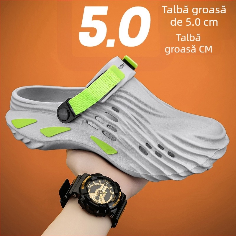 Saboți de vară noi, ușori, respirabili, cu vârfuri în formă de vârf, mărime mare, sandale casual, pantofi pentru bărbați