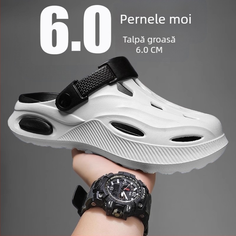 Saboți transfrontalieri pentru bărbați, Modă de vară, Îmbrăcăminte sport cu talpă groasă, Papuci cu vârfuri până la vârf, Livrare directă