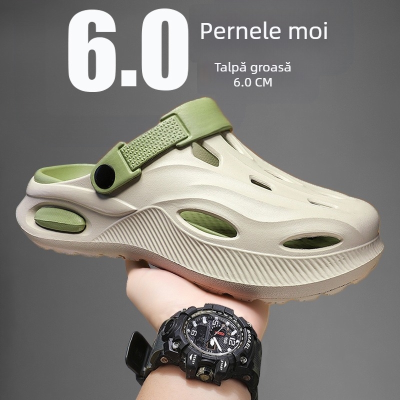Saboți transfrontalieri pentru bărbați, Modă de vară, Îmbrăcăminte sport cu talpă groasă, Papuci cu vârfuri până la vârf, Livrare directă