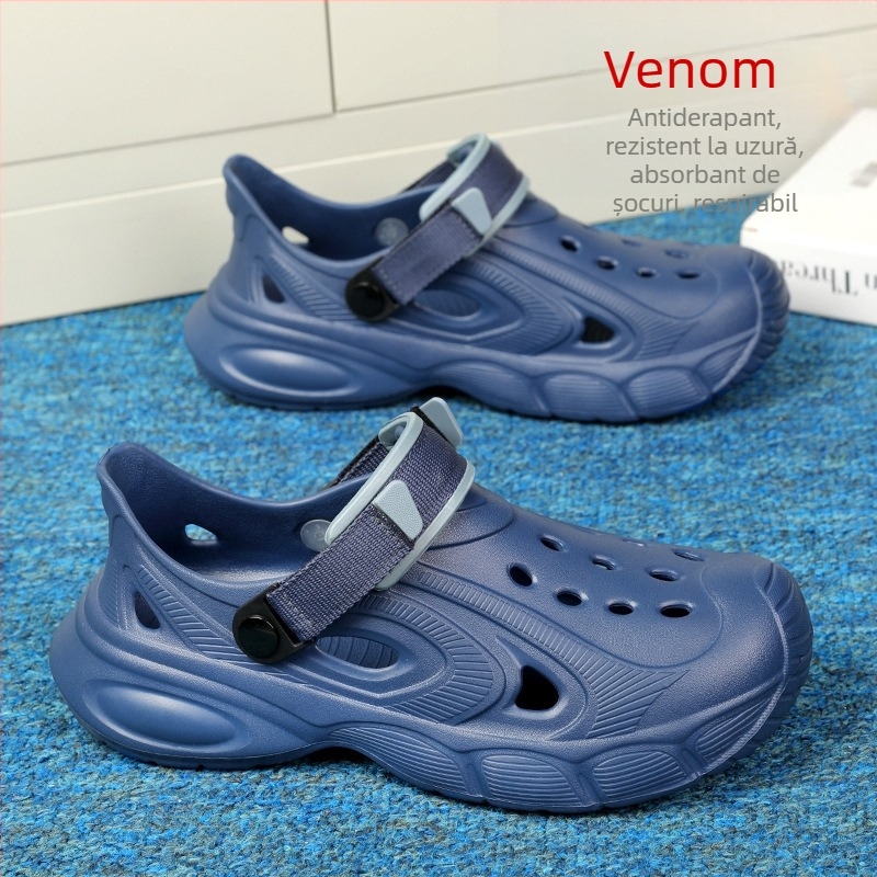 Sandale din nucă de cocos atent selectate pentru îmbrăcăminte de vară, antiderapante, confortabile, cu talpă moale, saboți anti-caca, papuci de plajă pentru bărbați cu vârful în jos