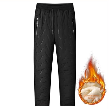 Pantaloni de bumbac căptușiți cu fleece de nord-est pentru bărbați, plus mărime, vrac, catifea de miel, îngroșați, sport, casual, rezistente la vânt, pantaloni