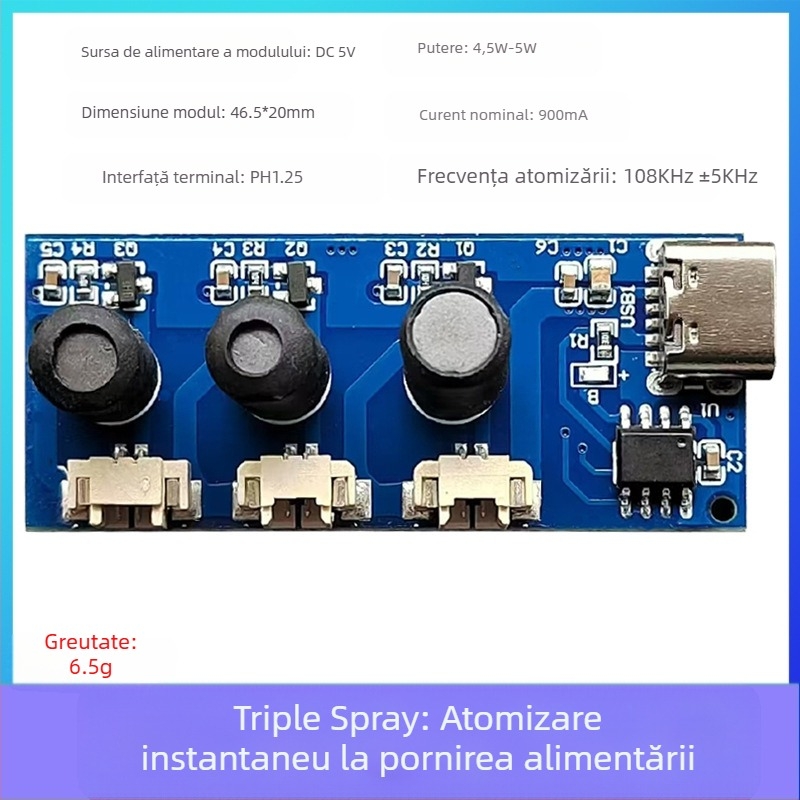 Modul umidificator cu pulverizare Chun Jia San, placă de circuit cu acționare prin pulverizare DIY, 1 tragere, 3 udarea plantelor, cantitate de ceață