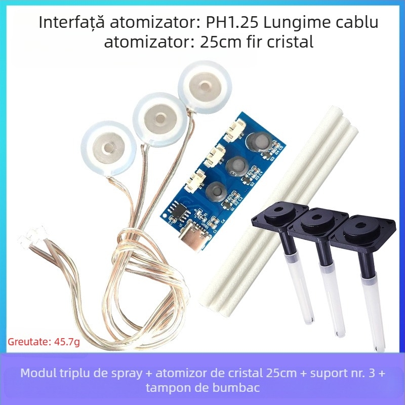 Modul umidificator cu pulverizare Chun Jia San, placă de circuit cu acționare prin pulverizare DIY, 1 tragere, 3 udarea plantelor, cantitate de ceață