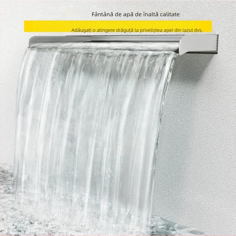 Furnizare directă din fabrică, fântână pentru piscină, cascadă pentru piscină din oțel inoxidabil, preaplin cu conector pentru țeavă, dreptunghiular, grădină în aer liber