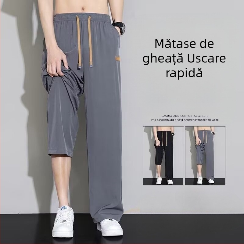 [Preț en-gros] Pantaloni de vară pentru bărbați, mărime plus, lejeri, drepți, cu picior larg, pantaloni sport japonezi, casual, pentru bărbați