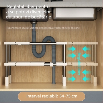 Bucătărie extensibilă chiuvetă depozitare rack dulap laminat rack bucătărie dulap depozitare multifuncțional oală rack depozitare raft