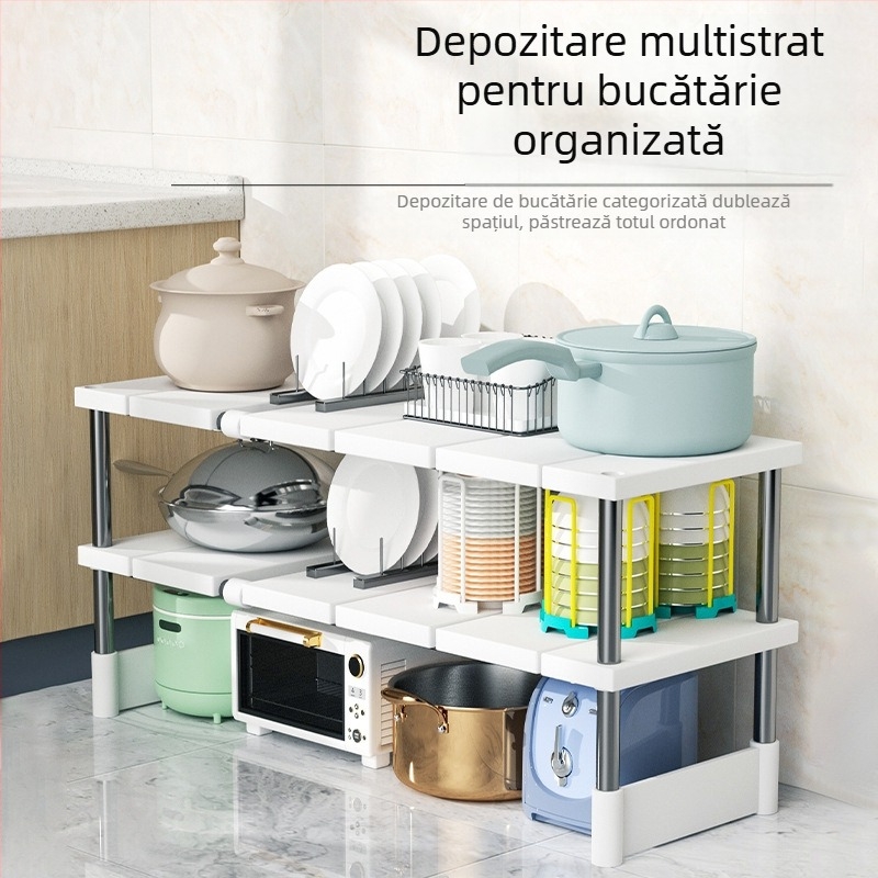 Bucătărie extensibilă chiuvetă depozitare rack dulap laminat rack bucătărie dulap depozitare multifuncțional oală rack depozitare raft