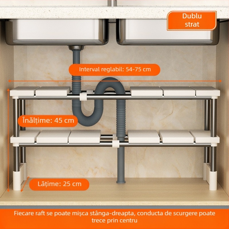 Bucătărie extensibilă chiuvetă depozitare rack dulap laminat rack bucătărie dulap depozitare multifuncțional oală rack depozitare raft