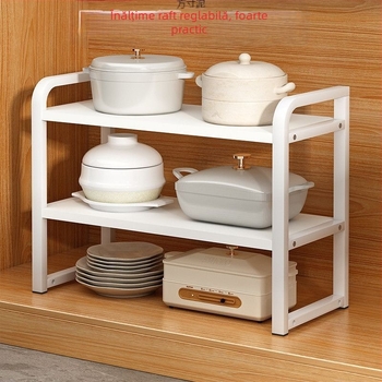 Înălțime reglabilă blat bucătărie stratificat depozitare rack desktop depozitare rack dulap partiție condimente farfurie oală rack