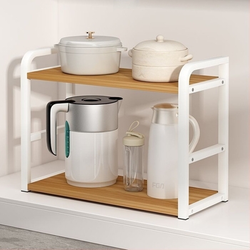 Înălțime reglabilă blat bucătărie stratificat depozitare rack desktop depozitare rack dulap partiție condimente farfurie oală rack