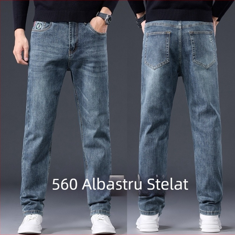 Blugi bărbați 2025, toamnă, slim, cu picior drept, pantaloni bărbați, la modă, brand, blugi elastici, Guangzhou Xintang, casual
